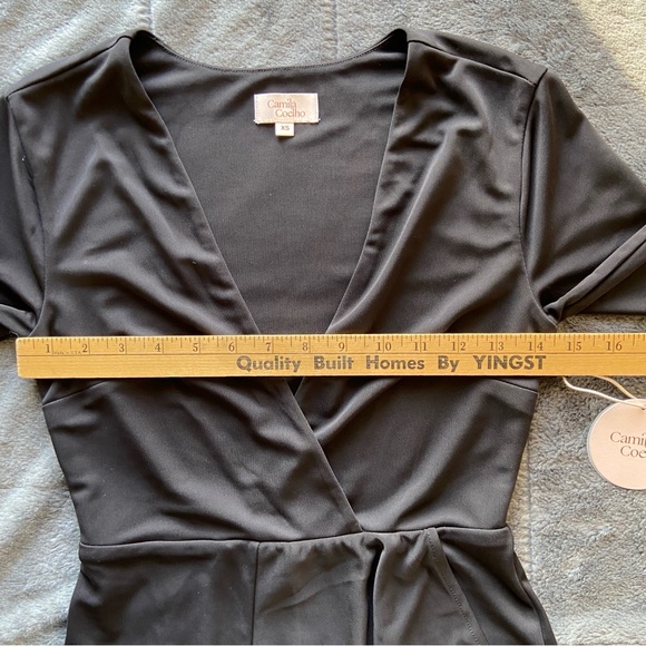 Camila Coelho Marisol Black Ruffle Jumpsuit Jumper XS New with Tags - Picture 12 of 14